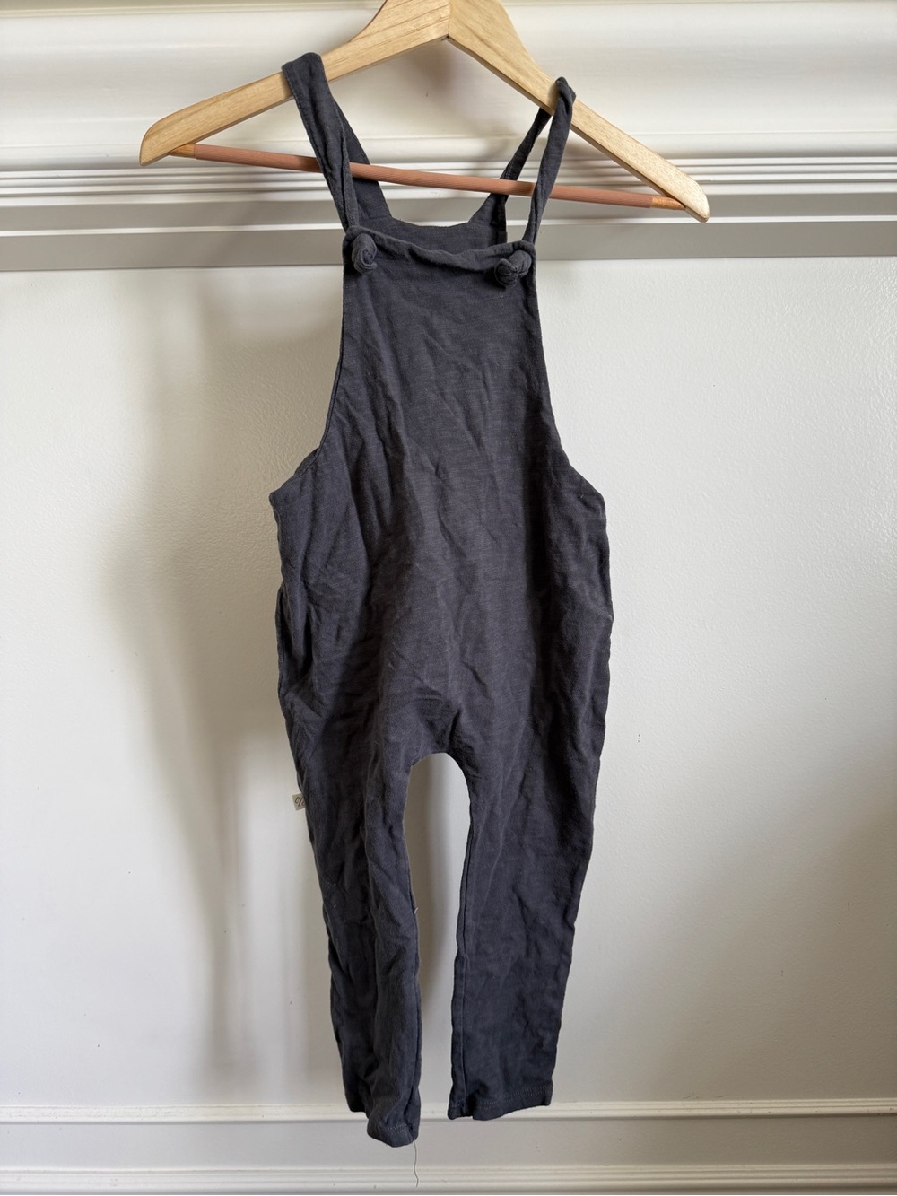 Kids Charcoal Overalls - Adjustable Strap Garden Style